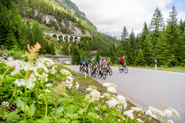 Auf dem Albulapass beim Engadin Radmarathon.